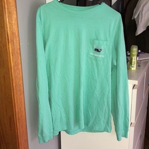 Teal Vineyard Vines lacrosse long sleeve T